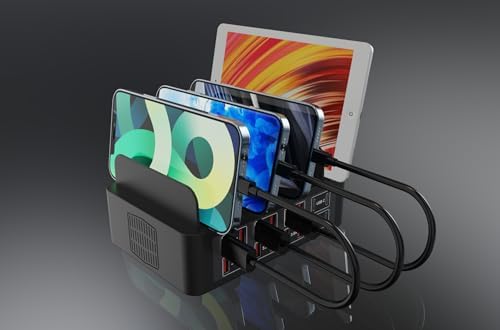 High-Power 16-Port USB Charging Hub – 200 W Multi-Device Station with 12 USB & 4 USB-C Ports for i Phone 15/14/13/12, Samsung, LG, and Sony – Rapid, Safe Charging for Home & Office – Sleek, Space-Saving Design for Optimal Device Management and Productivity Enhancement