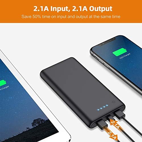 Ultra-High Capacity 40,800 m Ah Power Bank with 25 W Fast Charging – Dual Built-in Cables & 5 Outputs for Quick Device Charging – Compatible with i Phone 16/15 & Android – Sleek Blue Portable Charger for On-the-Go Power Solutions