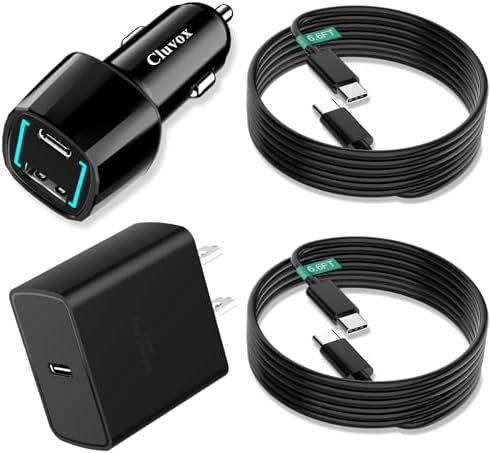 Ultra-Fast 45 W USB C Charger Set for Samsung Galaxy Devices – Dual Car & Wall Charging Solution with 6.6 ft Cables – PPS Type C Compatibility for Galaxy S25 Ultra/Plus/S24/S23/S22/S21 FE/Note 20/W25 & Tab S10+/S9 – Compact, Durable Power for Home & Travel
