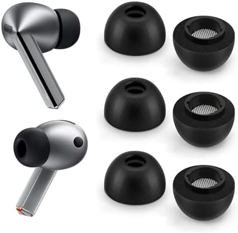 Premium Memory Foam Earbud Tips for Samsung Galaxy Buds3 Pro – Unmatched Comfort & Secure Fit – High-Performance Replacement Tips for Superior Sound Isolation – Medium Size – Perfectly Engineered for Galaxy Buds 3 Pro Users