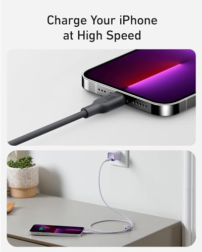 Anker 6 FT USB C to Lightning Cable – MFi Certified, Eco-Friendly Bio-Based Charging Cord for i Phone 14 and More – Stylish Purple Design for Enhanced Durability and Fast Data Transfer – Perfect for Home and Office Use