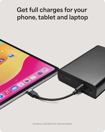 Mophie Powerstation Mini 5,000 m Ah Portable Power Bank – Ultra-Fast 20 W USB-C PD Charger for Rapid Device Recharging, Compact Pocket-Sized Design with LED Battery Indicator, Includes USB-C Cable for Instant Connectivity, Essential Travel Accessory for On-the-Go Smartphone Power