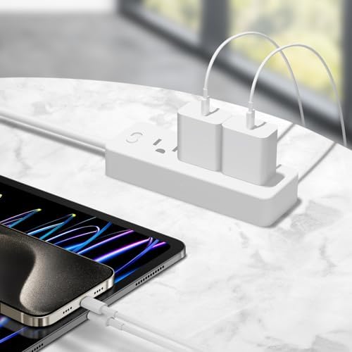 Power Up Anywhere: 3-Pack 10 FT Fast Charging Bundle for i Phone 16 & 15 with 20 W USB-C Charger Blocks and Durable Type C to C Cables – Ultimate Solution for i Pad Pro and Mobile Devices at Home, Office, and Travel – Superior Speed, Versatile Compatibility, and Lightweight Design for Effortless Charging and Convenience