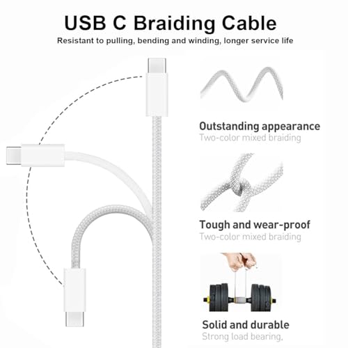High-Performance 30 W USB-C Fast Charger for i Pad Pro, Air, and Mini – Includes 6.6 Ft Durable Braided Cable for Rapid Charging and Enhanced Device Compatibility – Ideal Power Delivery Solution for 2018-2025 Models