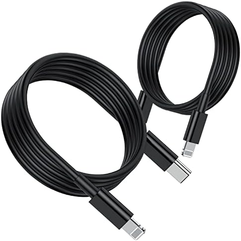 Premium 2 Pack USB C to Lightning Cable – 6 ft Apple MFi Certified Fast Charging Cord for i Phone 13/12/11 Pro/Max, Durable Power Delivery Charging Solution in Sleek Black – Unmatched Speed and Compatibility for On-the-Go Users