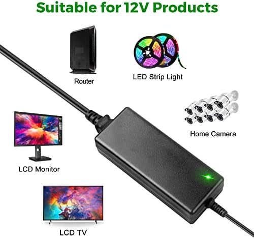 Le Tao Xing 12 V 4 A Power Supply Adapter – Reliable AC to DC Charger for LED Strip Lights & CCTV Systems | High-Efficiency 48 W Output with 5.5 mm x 2.5 mm Connector for Universal Compatibility and Rapid Power Delivery