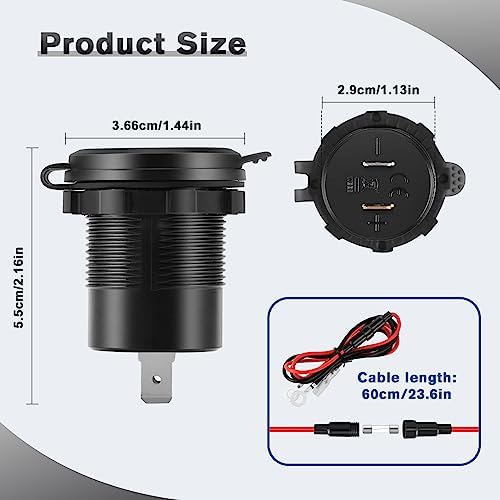 Ultra-Fast 12 V Type C USB Car Charger Socket – Dual Port Waterproof Quick Charge for Boats, Motorcycles, Trucks & More – Reliable Power Solution for Modern Devices on the Go