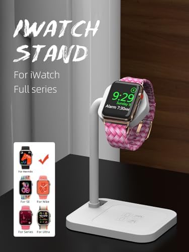 Advanced 2-in-1 Charging Station for i Watch & i Phone – Fast Charging Dock for i Phone 16/15/14/13/12/11/X/8, i Watch Series Ultra/10/9/8/7/6/SE/5/4/3/2/1, and Air Pods 2/3/4 – Elegant White Design for Optimal Device Organization and Speed Boost