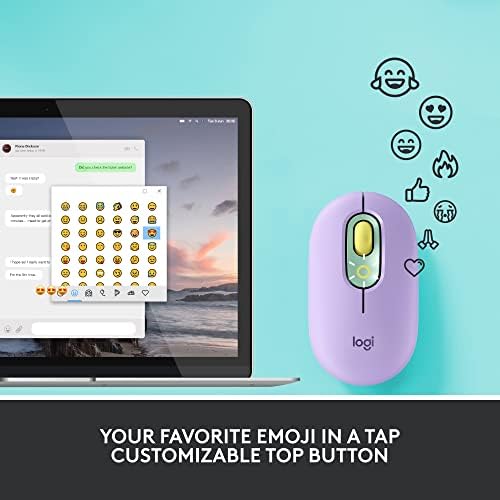 Logitech POP Wireless Mouse in Heartbreaker Rose – Customizable Emojis, Silent Click Technology, Precision Scrolling & Multi-Device Compatibility for Effortless Navigation and Personal Expression