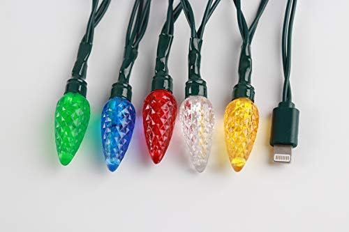 YAGE Tale LED Christmas Light Phone Charger Cord – 50 Inch USB Cable with 10 Multicolor LED Bulbs for i Phone Compatibility – Fast Charging and Festive Decor for Holiday Joy – Perfect Holiday Accessory for Students and Travelers