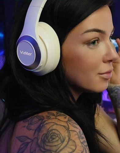 Elevate Your Audio Experience with Vizliter TWS Bluetooth Over-Ear Headphones – Unmatched Noise Cancellation, Rich Deep Bass, Built-In Microphone, and Stunning LED Design for Ultimate Comfort and Connectivity