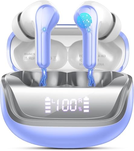 Transform Your Soundscape with Donerton Bluetooth 5.4 Wireless Earbuds – Unmatched Deep Bass Stereo Audio, Advanced ENC Noise Cancellation, 45-Hour Playtime, Dual LED Battery Indicator, and IP7 Waterproof Rating for Active Lifestyles and Professional Environments – Ideal for Music Aficionados and Busy Professionals