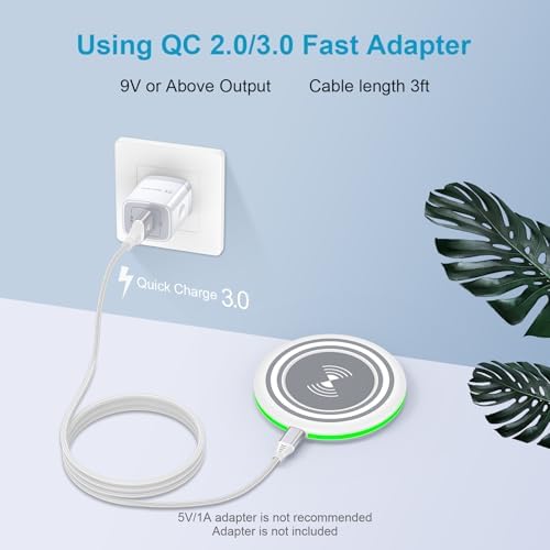 HOOTEK 15 W Fast Wireless Charger Pad – Universal Compatibility for Moto Edge, Samsung Galaxy S Series, and i Phone 16/15 Pro Max – Enhanced Safety Features, Non-Slip Design, and Multi-Protection Charging Station for Speedy Device Power-Up – Ideal for Qi-Enabled Phones and Earbuds