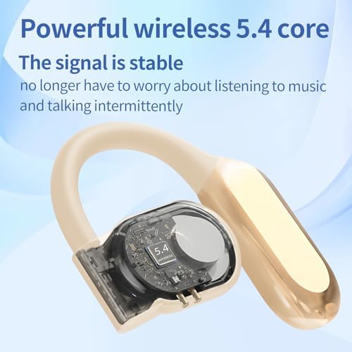 Chic Purple Wireless Bluetooth 5.4 Clip-On Earbuds for Women – Open Ear Design Enhances Comfort and Safety, Ideal Waterproof Fitness Headphones for Gym, Daily Commutes, and Leisure – Extended Battery Life & Superior Connectivity for Seamless Audio Experience