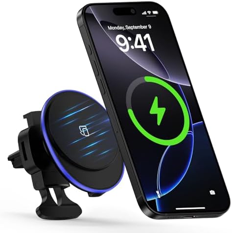 Revolutionary Magnetic Wireless Car Charger Mount for Samsung Galaxy S25 Ultra & i Phone 16 Series – 15 W Fast Charging Air Vent Holder with Enhanced Compatibility & One-Hand Operation for Effortless Navigation and Communication