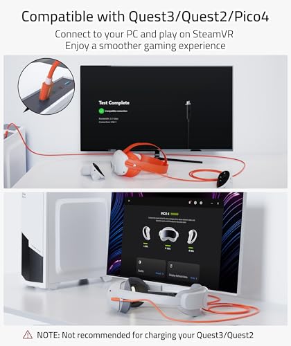 Syntech 16 FT Link Cable for Oculus Quest 3 & PCVR – High-Speed USB 3.0 to USB C Cable for Enhanced Gaming Experience – Compatible with Meta Quest 2, Pro, Pico 4 & More – Durable, Flexible Design for Seamless VR Connectivity