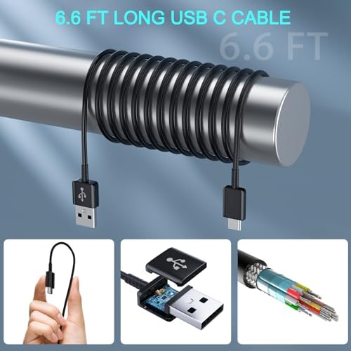 Ultra-Fast Charging 12 FT USB C Cable for Samsung Galaxy – Dual Pack Type C Charger Cord for S10/S9/S8/S23/S21 Ultra/Note Series – Enhanced Durability and Flexibility for Efficient Power Delivery