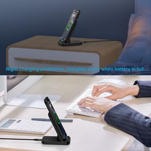 Elevate Your Charging Experience with the 15 W Wireless Charger Stand for Motorola Devices – Fast Charging Dock for Razr Ultra, Razr+, Edge, G Power, G Stylus 5 G & More – Ergonomic Design for Seamless Viewing & Optimal Performance – Intelligent Safety Features for Ultimate Reliability – Stylish & Compact for Any Workspace