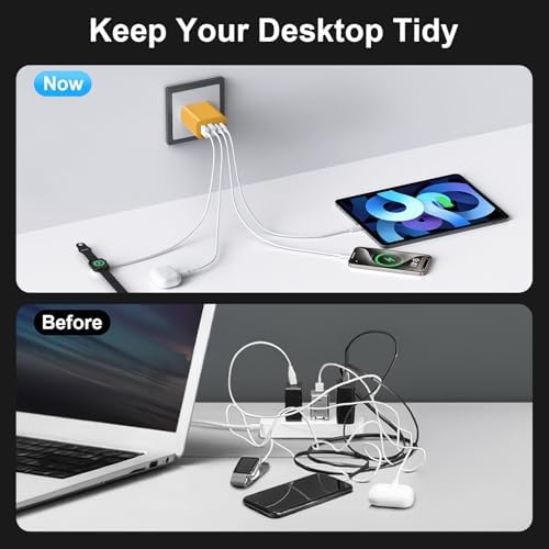 High-Speed USB C Charger Block 3-Pack – 40 W 4-Port Power Adapter for Quick Charge & Power Delivery, Compatible with i Phone 16/15/14/13/12/11/Pro Max & Tablets, Compact Wall Plug for Efficient Multi-Device Charging – Optimal Safety Features & Sleek Design