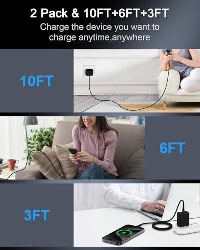 6 FT Samsung Fast Charging Cable (5 Pack) – Universal USB C to C Cord for i Phone 16 Series & Galaxy S25 Ultra – Durable Nylon Braided Design for Quick and Reliable Charging in Car and Home – Enhanced Compatibility with Pro, Max Models & More