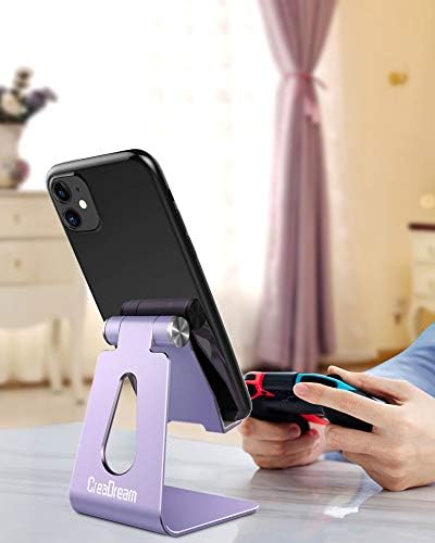CreaDream Adjustable Cell Phone Stand, Phone Stand, Cradle, Dock, Holder, Aluminum Desktop Stand Compatible with Phone 13 12 Pro Max Charging, Accessories Desk, All Mobile Phones, Sierra Blue – Enhanced Compatibility and Speed