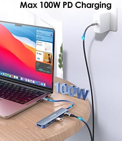 Elevate Your Connectivity with the LENTION USB C Hub: 100 W Fast Charging, 4 K HDMI Output, Dual Card Reader, and Versatile USB 3.0/2.0 Compatibility for Mac Book Pro, Mac Air, Surface, Chromebook, and More – Sleek Space Gray Design for Professionals and Creatives Seeking Enhanced Performance and Productivity