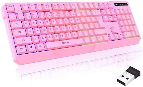 KLIM Chroma RGB Wireless Gaming Keyboard – Ultimate Performance with Long-Lasting Rechargeable Battery, Quick Typing & Water-Resistant Design for PC, PS5, PS4 & Mac – Elevate Your Gameplay with Stunning Backlighting & Enhanced Compatibility