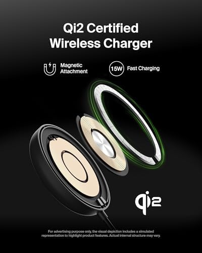 Belkin Boost Charge Pro 15 W Magnetic Wireless Charging Pad with Pop-Up Stand – Qi2-Certified Fast Charger for i Phone 16 Series, Samsung Galaxy S25, and Air Pods – Includes 20 W Power Supply – Eco-Friendly Design with 75% Recycled Materials – Optimal Charging Solution for Home and On-the-Go