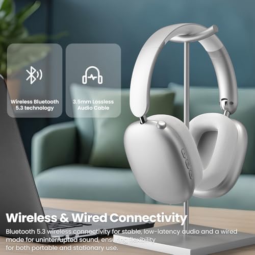 Transform Your Listening Journey with Y01 Wireless Over-Ear Headphones – Advanced Bluetooth 5.3, Superior Noise Cancellation, 48-Hour Battery Life, and Exceptional Comfort in Elegant Pink – Perfect for i OS, Android, Samsung, and PC Enthusiasts Seeking Seamless Audio Bliss