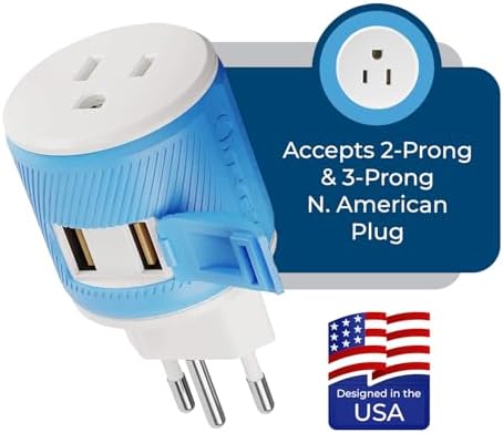 OREI Switzerland Travel Plug Adapter with Dual USB Ports – Ultimate Type J Charging Solution for USA Devices – Fast, Efficient Power for i Phones, Laptops, Tablets & More – Essential Travel Accessory for Hassle-Free Connectivity