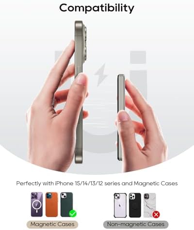 Ultra-Slim Mag Safe Battery Pack 10000 m Ah – 20 W Fast Charging Portable Power Bank with LED Display for i Phone 15/14/13/12 Series – Magnetic Design for Effortless Connectivity and On-the-Go Convenience in Space Gray