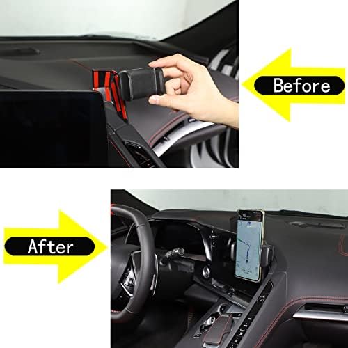 Sekhyna C8 Corvette Car Phone Holder Mount – Premium ABS Navigation Screen Side Frame Accessory for 2020-2023 Models – Universal Smartphone Compatibility and Effortless Installation – Elevate Driving Safety and Convenience