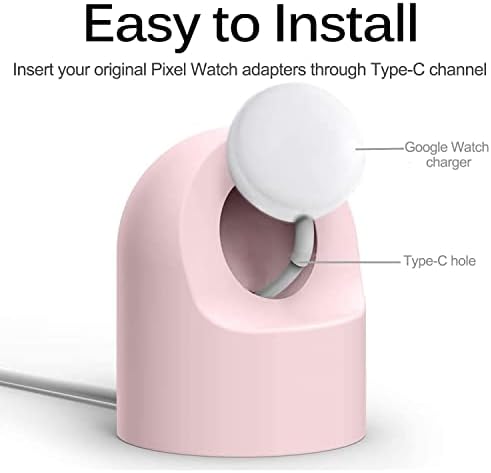 Elevate Your Charging Routine with Miimall’s Premium Non-Slip Silicone Dock for Google Pixel Watch 2 – Ingenious Cable Management, Quick-Power Solution, and Stylish Design for Effortless Access and Enhanced Aesthetics (White)