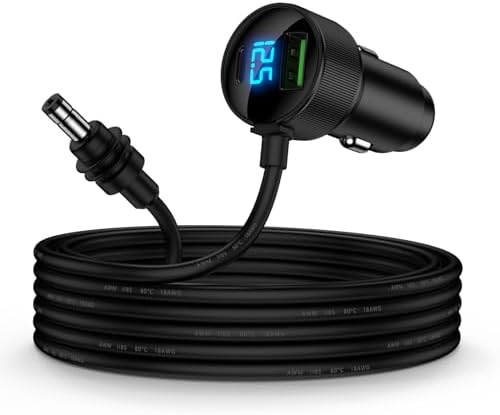 Starlink Mini Car Charger with 10 FT Power Cable – Ultra-Fast 12 V-48 V Cigarette Lighter Adapter Featuring Digital Display for Optimal Device Performance – Perfect for Road Trips and Daily Commutes