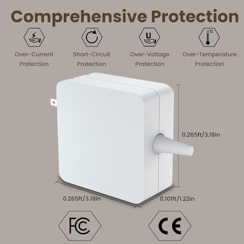 High-Performance 85 W Charger for Mac Book Pro – Superior Compatibility & Enhanced Speed for A1286 (2010-2011) Models – Foldable Plug for Easy Portability, 6 ft Power Cord, CE/Ro HS Certified with 12-Month Guarantee