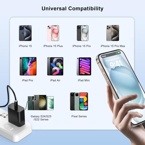 Power Up Your i Phone 16/15: 10 FT Fast Charging Cable Duo with 20 W USB-C Wall Chargers – Ultimate Connectivity for Your i Phone 16 Plus, Pro, Max, and 15 Series – Extended Reach and Rapid Charge Efficiency for On-the-Go Power Solutions