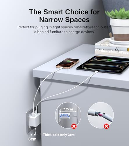 Ultimate 50 W Multiport USB-C Wall Charger: High-Efficiency 5-Port Power Hub for i Phone 16/15/14/13/12 Pro Max, Samsung, and All Devices – Sleek, Lightweight Design with PD & QC 3.0 Technology – Ideal for Home, Office, and On-the-Go Fast Charging Solutions