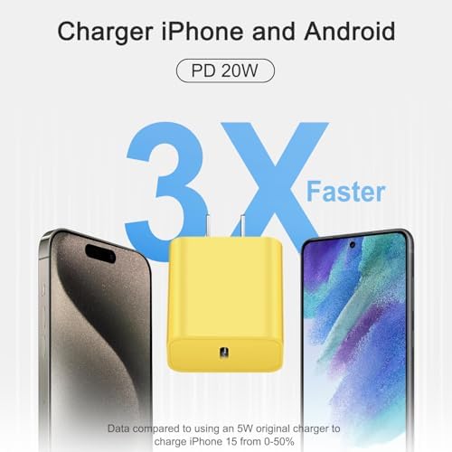 i Phone 16 Fast Charging Pack: 3 USB-C Blocks & 3 Durable 6 FT Cables for Ultimate Compatibility with i Phone 15, i Pad Pro, and Air Pods – Compact, Portable, and Reliable Power Solution for On-the-Go Users