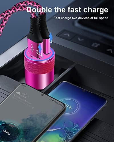 Rapid Charge Dual USB Car Charger Set – 2-Pack, 3.4 A High-Speed Adapter for i Phone 15/14/13/12/11 Pro Max & Samsung Galaxy S23/S22/S21 – Compact Design with Enhanced Safety and Compatibility for Effortless On-the-Go Power Solutions