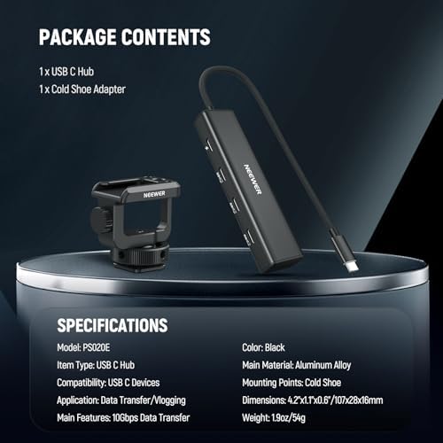 Ultimate NEEWER 4-in-1 USB C Hub Dock – High-Speed Multiport Adapter with 3 USB C 3.1 Gen2 Ports & 100 W Power Delivery for i Phone 16, 15, i Pad, Mac & Android Devices – Perfect for Creators & Tech Lovers Seeking Enhanced Connectivity & Versatility