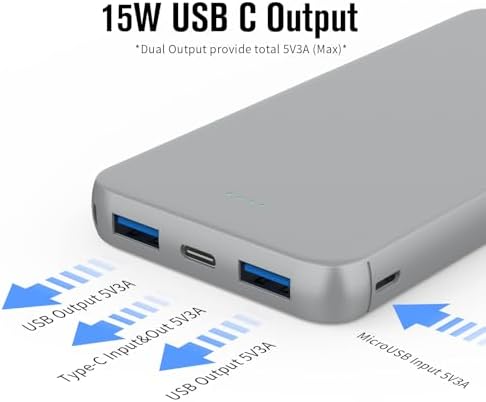 VANYUST 10000 m Ah Portable Power Bank – Ultra-Fast USB-C Charger for i Phone 16, Samsung S22, Google Devices – Slim, Lightweight Design for On-the-Go Power – Enhanced Compatibility for All Your Charging Needs