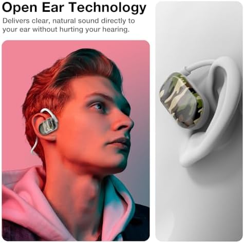 Purity Air Open Ear Headphones – Advanced True Air Conduction Wireless Bluetooth Earbuds with Dual Mic for Clear Calls – Ergonomic, Sweat-Resistant Design for Active Lifestyles – Compatible with i Phone & Android – Ultimate Comfort and Audio Awareness