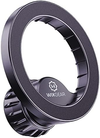 Wix Gear Mount Base for Mag Safe i Phone 14/13/12 – Universal 17 mm Joint Ball Phone Holder for Cars, Versatile Dashboard, Vent & Windshield Mount with Durable Metal Plate – Superior Compatibility & Enhanced Stability for Safe Driving