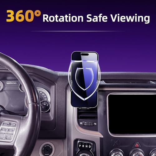 Enhanced Dodge Ram Phone Holder for 2013-2018 Models | Adjustable 360-Degree Cell Phone Cradle for 4-7 Inch Smartphones | Ultimate Driving Convenience & Stability | Easy Tool-Free Installation | Sleek Design for Modern Interiors