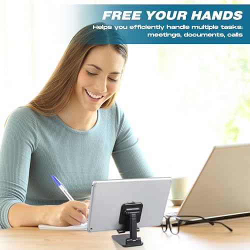 24 Pcs Cell Phone Stand Desk Table Adjustable Angle Height Phone Stand Foldable Portable Mobile Holder Silicone Pad Smartphone Tablet Holder Bulk for Office Travel Filming Photography – Enhanced Compatibility and Speed