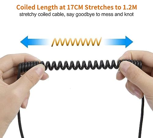 CableCreation Coiled USB C Cable 2Pack, Coiled USB A to USB C Cable for Car Type C Charger Cable for Carplay & Android Auto Compatible with iPhone 16,15, Samsung Galaxy S24 / S23, Pixel, Tablet – Enhanced Compatibility and Speed