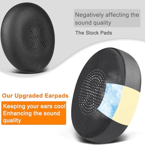 Revolutionary SOULWIT Cooling Gel Earpads for Jabra Evolve2 65 & 40 – Experience Ultimate Comfort with Breathable Ice Silk Fabric – Superior Replacement Ear Cushions for On-Ear Wireless Headsets – Perfect for Long Hours of Use in Sleek Black – Elevate Your Listening Experience with Enhanced Performance and Style