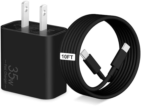 35 W USB-C Rapid Charging Wall Adapter with 6 FT Type-C Cable for i Pad Pro 2024/2022/2021/2020, Air 6/5, Mini 7/6 – Ultra-Portable, High-Efficiency Charger for Professionals and Students, Optimized for Seamless Device Compatibility and Speed