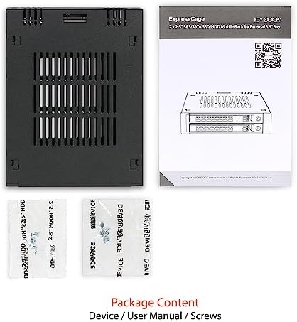 Streamline Your Data Management with ICY DOCK 2 Bay 2.5” SAS/SATA HDD/SSD Mobile Rack for 3.5” Bay | High-Speed Dual-Bay Storage Solution with Tool-less Installation and Enhanced Cooling System for Professionals