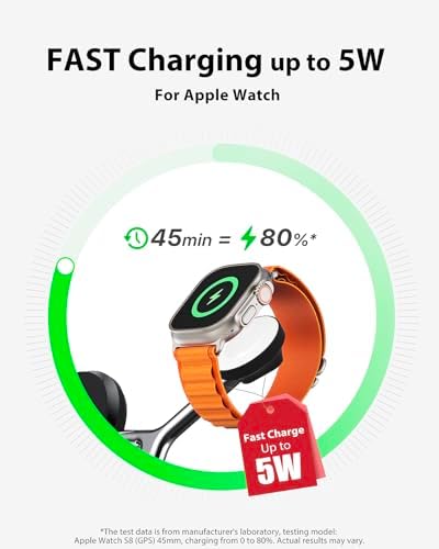 Ultimate 3-in-1 Mag Safe Wireless Charging Station for Apple Devices – Fast, Space-Saving Charger for i Phone 12-16, Apple Watch, and Air Pods – Enhanced Compatibility and Sleek Design for Organized Spaces